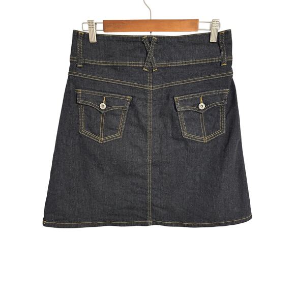 Be Girl Basic Women's Med Denim Skirt Dark Wash A-Line Country Cowgirl Western - Picture 2 of 9